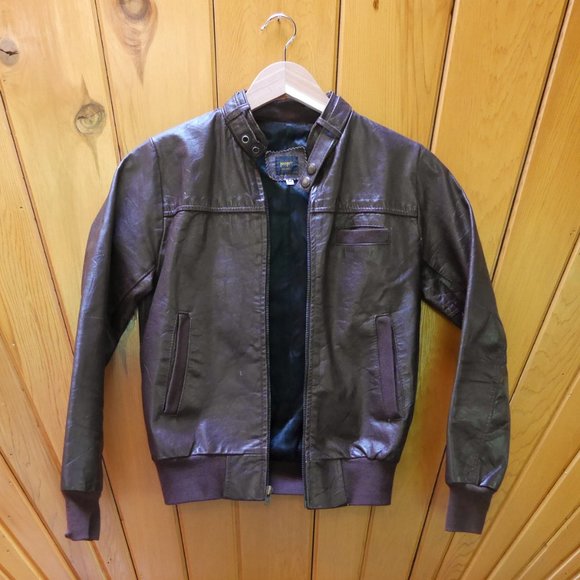 Vintage Brown Leather Bomber Jacket - Picture 2 of 10